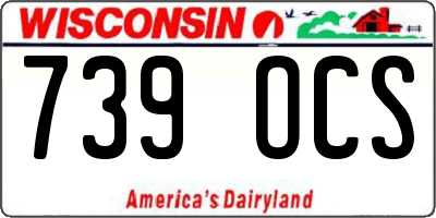 WI license plate 739OCS