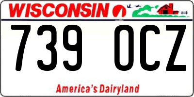 WI license plate 739OCZ