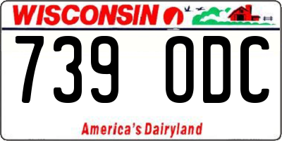 WI license plate 739ODC