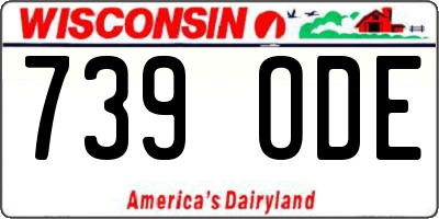 WI license plate 739ODE