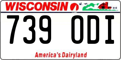 WI license plate 739ODI