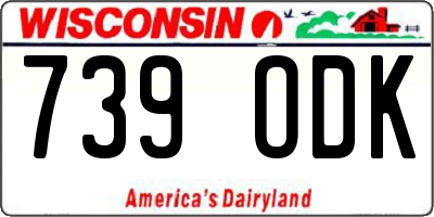 WI license plate 739ODK