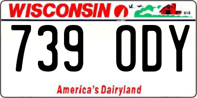 WI license plate 739ODY