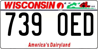 WI license plate 739OED