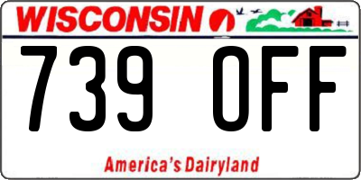 WI license plate 739OFF