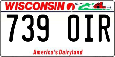 WI license plate 739OIR