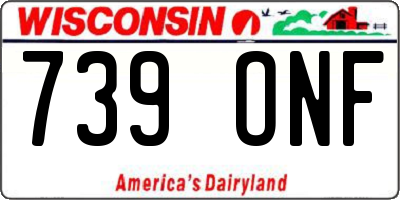 WI license plate 739ONF