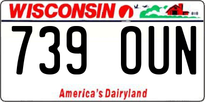 WI license plate 739OUN