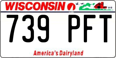 WI license plate 739PFT