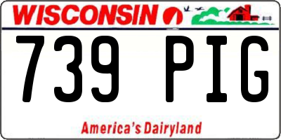 WI license plate 739PIG