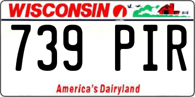 WI license plate 739PIR