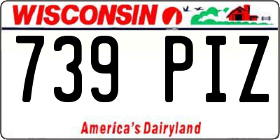 WI license plate 739PIZ