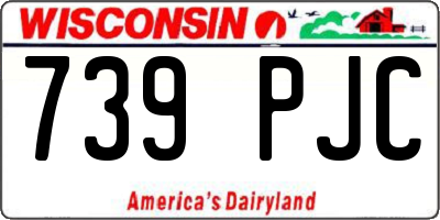WI license plate 739PJC