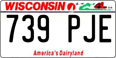 WI license plate 739PJE