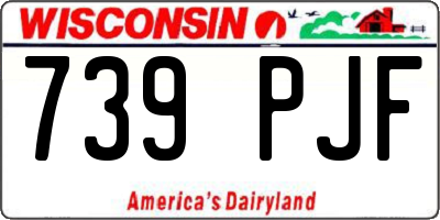 WI license plate 739PJF