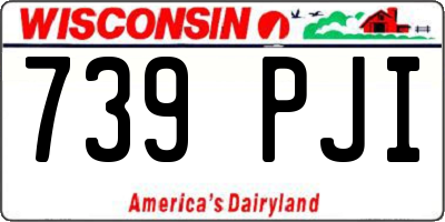 WI license plate 739PJI