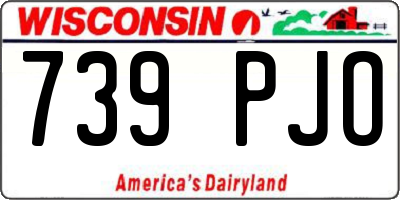 WI license plate 739PJO
