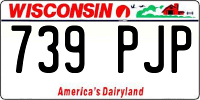 WI license plate 739PJP