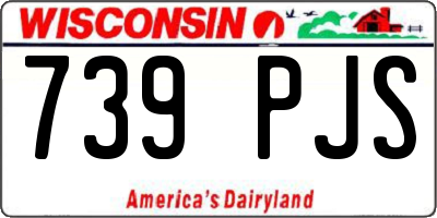 WI license plate 739PJS