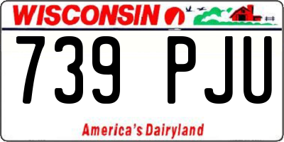WI license plate 739PJU