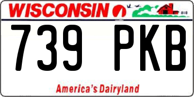 WI license plate 739PKB