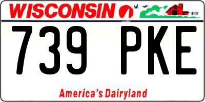 WI license plate 739PKE