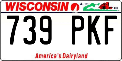 WI license plate 739PKF