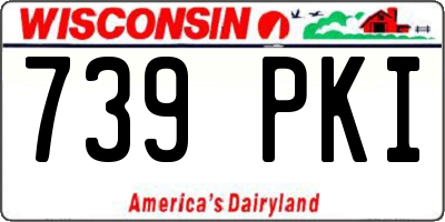 WI license plate 739PKI