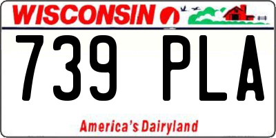 WI license plate 739PLA