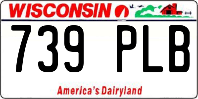 WI license plate 739PLB
