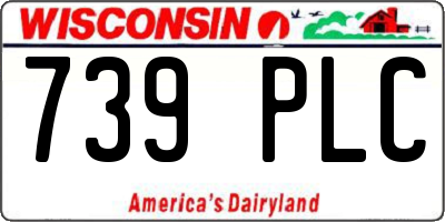 WI license plate 739PLC