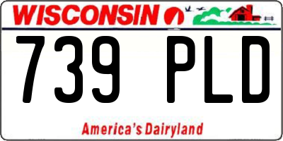 WI license plate 739PLD