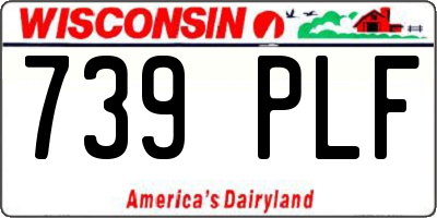 WI license plate 739PLF