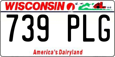 WI license plate 739PLG