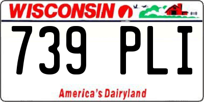 WI license plate 739PLI
