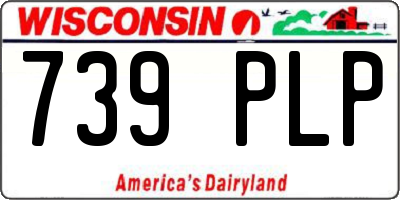 WI license plate 739PLP