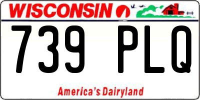 WI license plate 739PLQ