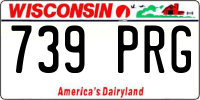 WI license plate 739PRG