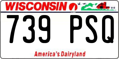 WI license plate 739PSQ