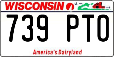 WI license plate 739PTO