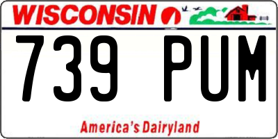 WI license plate 739PUM