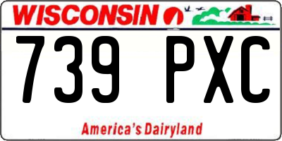 WI license plate 739PXC
