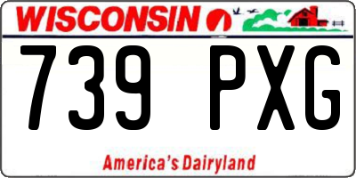 WI license plate 739PXG