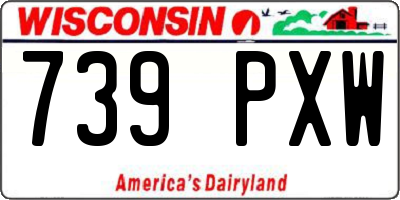 WI license plate 739PXW