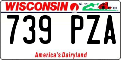 WI license plate 739PZA