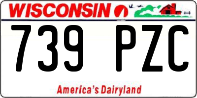 WI license plate 739PZC