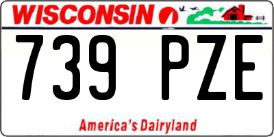 WI license plate 739PZE