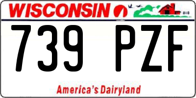 WI license plate 739PZF