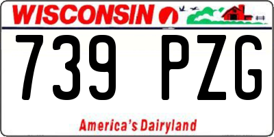 WI license plate 739PZG