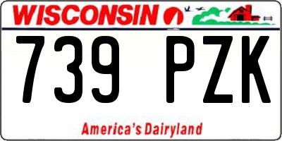 WI license plate 739PZK